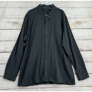 Toad&Co 100% Organic Cotton Button‎ Down Shirt Men's Size XXL Gray Long Sleeve